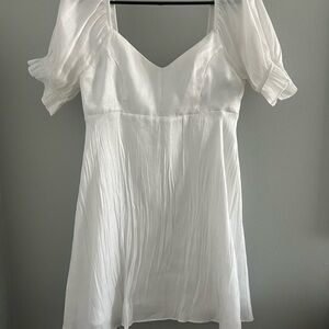 White Puff Sleeve Dress